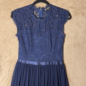 Navy Blue Bridesmaids/ long Dress